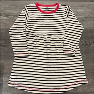 Touched By Nature Striped Long Sleeve Dress with Red Trim. Girl’s size 3T